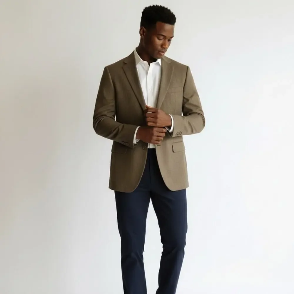 ANDREW FEZZA Summer Weight 100% Worsted Wool Sport Coat 40R Professional Office